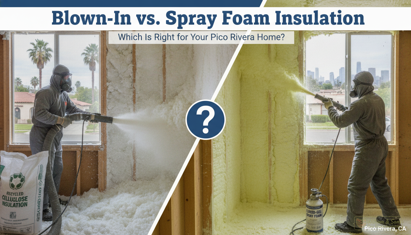 Blown-In vs. Spray Foam Insulation: Which Is Right for Your Pico Rivera Home?